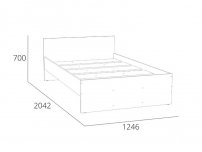 Кровать 1200 НМ 011.53-02 Симпл Дуб Сонома